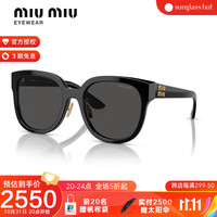 MIU MIU 缪缪 太阳镜女款墨镜方形眼镜0MU 01ZS 深灰色镜片/黑色镜腿1AB5S0