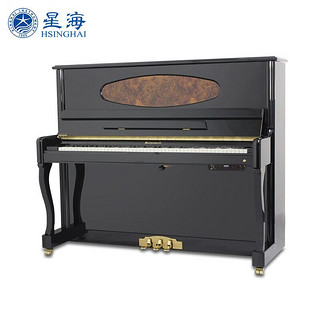 Xinghai 星海 钢琴巴赫多夫现代风格立式钢琴 BU系列家用考级专业演奏琴 BU-125 黑色升级