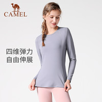 【双11】骆驼 CAMEL瑜伽服女上衣秋冬季运动服长袖紧身衣加绒服