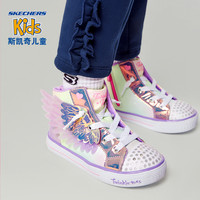 Skechers斯凯奇童鞋女童带灯板鞋亮灯闪灯发光鞋314401L