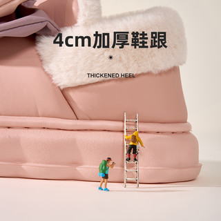 棉拖鞋女加绒加厚冬季蝴蝶结雪地靴包跟短筒防水防滑2023棉鞋