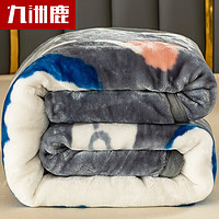 九洲鹿双层加厚拉舍尔毛毯 6.6斤 秋冬保暖厚空调毯盖被盖毯 200*230cm