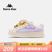 Kappa Kids卡帕童鞋儿童鞋男童运动鞋子百搭秋季休闲小白鞋女童板鞋 米紫 27码适合脚长171mm