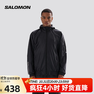 salomon 萨洛蒙 男款 户外运动轻量耐磨透气舒适防泼水防风夹克外套 EQUIPE 深黑色 C20037 M
