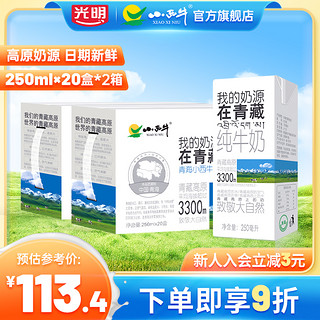 XIAOXINIU 小西牛 青海纯牛奶盒装营养补钙全脂250ml*20盒*2箱