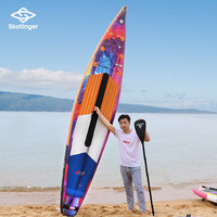 SKATINGER 3.8米漂流桨板划水板 充气站立式冲浪板 折叠便携成人竞速滑水板 橙色 星际系列土星号