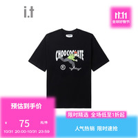 :CHOCOOLATE it 款宽松短袖T恤季街潮趣味半袖 BKX/黑色 M