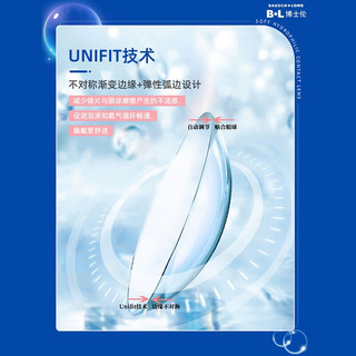BAUSCH+LOMB 博士伦 月抛6片清朗舒适隐形眼镜近视进口透明男女旗舰官网BY 2片 650
