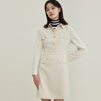 PRICH 商场同款连衣裙女夏季收腰显瘦半开襟长袖连衣裙女
