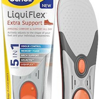 Dr.Scholl's 爽健 Scholl Liquiflex 男士额外支撑工作鞋垫 – 工作靴鞋垫,英国尺码 8-12,1 双可修剪凝胶鞋垫,带*泡沫和足弓支撑