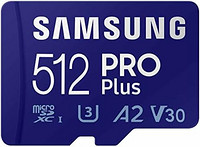 SAMSUNG 三星 PRO Plus microSD 存储卡 + 适配器，512GB MicroSD