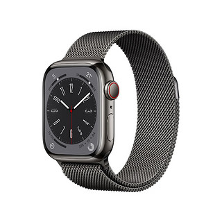 Apple 苹果 Watch Series 8 智能手表 41mm GPS+蜂窝网络款 石墨色不锈钢表壳 石墨色米兰尼斯表带（GPS、血氧、ECG）