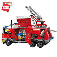 88VIP：QMAN 启蒙 拼装积木兼容乐高消防系列益智玩具车烈焰先锋消防指挥车2807