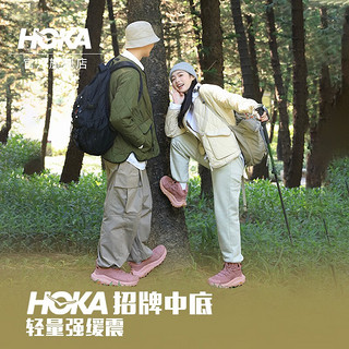 HOKA ONE ONE【双11礼包】男女卡哈2低帮徒步鞋Kaha 2 LowGTX减震防水 苔藓绿/水星灰+杖 39/245mm