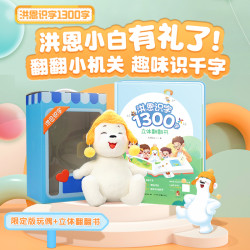 洪恩识字 1300字立体翻翻书幼儿认字看图识字3-8岁能玩的识字书
