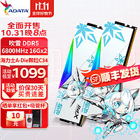 ADATA 威刚 XPG龙耀Lancer D500G  龙耀D500G吹雪 6800 16*2