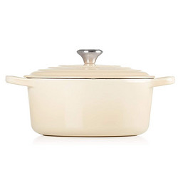 LE CREUSET 酷彩 法国Le Creuset纯铸铁圆形汤锅炖锅22cm 新乳白