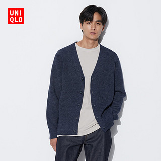 优衣库 男装 V领针织开衫(长袖) 466718 UNIQLO