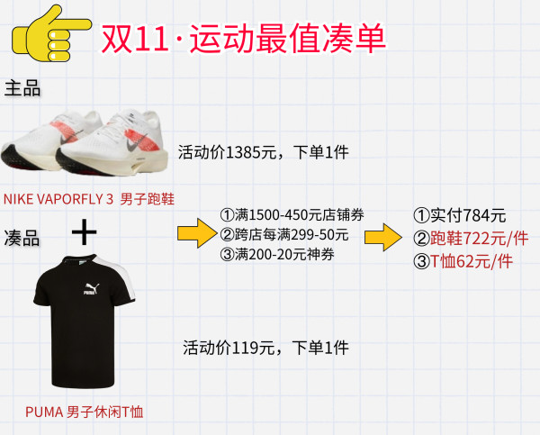跟着「运动超值凑单」攻略，一键加购，好价不迷路！