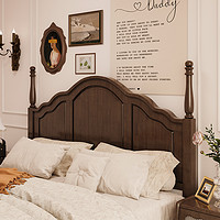 微杭 简美风乡村美式实木床现代简约复古法式床双人床轻奢婚床卧室家具