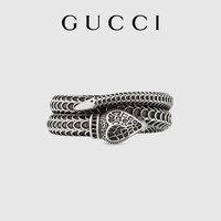 GUCCI古驰Gucci Garden 系列银灵蛇造型女士男士戒指