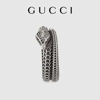 GUCCI古驰Gucci Garden 系列银灵蛇造型女士男士戒指