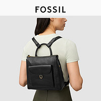 FOSSIL 女士包包高级真皮通勤休闲百搭复古时尚双肩包背包牛皮女包