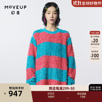 幻走（MOVEUP）【商场同款】圆领设计师两面穿短款毛衣 粉蓝 XS