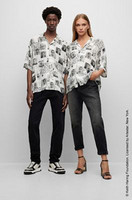 BOSS（服装） BOSS x Keith Haring 超大版型帆布中性风衬衫