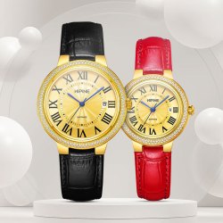 hipine西普尼金表hipine手表男999足金表石英表复古罗马黄金腕表女国