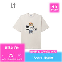 :CHOCOOLATE it 款宽松短袖T恤季潮流趣致半袖 BGL/棕色 M