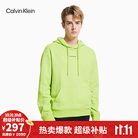 卡尔文·克莱恩 Calvin Klein 男女情侣中性简约运动风经典字母舒适针织休闲卫衣随心选 J317388-LAG-荧光绿 M