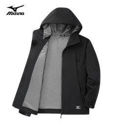 Mizuno 美津浓 户外休闲夹克男百搭青年男士连帽春秋装锋衣外套