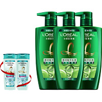 88VIP：L'OREAL PARIS 欧莱雅美发茶树植萃去头屑控油男女洗发水露清爽无硅油500ml*3瓶