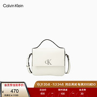 卡尔文·克莱恩 Calvin Klein CK女包23简约金属字母翻盖两用手提单肩斜挎小方包礼物DH3313