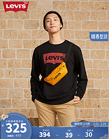 LEVI 's李维斯同款圆领卫衣经典logo落肩宽松美式复古休闲 黑色 L