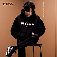 HUGO BOSS 男女同款简约大BOSS雨果博斯连帽卫衣