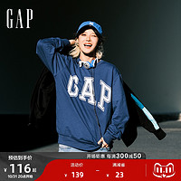 Gap 盖璞 男女装秋季新款LOGO美式复古圆领套头卫衣561835字母运动上衣