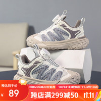 SNOOPY史努比童鞋男童运动鞋儿童耐磨老爹鞋时尚旋钮跑步鞋0129卡其35