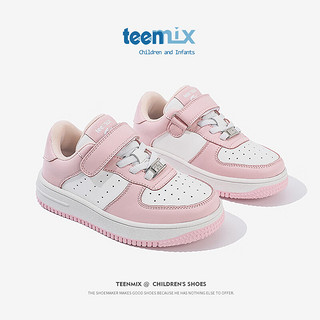天美意（TEENMIX）天美意童鞋儿童运动鞋秋季低帮白色女童鞋子中大童潮款 粉色 26码
