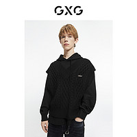 GXG 男装21年冬季新款商场同款源启自然三系列卫衣易穿搭 黑色 165/S