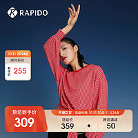 Rapido 雳霹道 春季新品女士WRONG系列时尚绑带高腰圆领卫衣