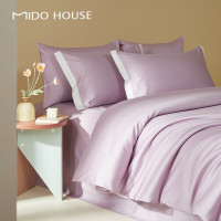 MIDO HOUSE 铭都家居 60支新疆长绒棉纯色床上四件套-月影灰 1.8m床单款