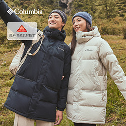 Columbia 哥伦比亚 户外男女银点保暖中长款鸭绒羽绒服WE0994