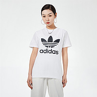 adidas ORIGINALS 修身款圆领女式潮流女装短袖上衣简约时尚休闲舒适运动恤