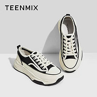 TEENMIX 天美意 休闲板鞋女溶解厚底小白鞋撞色运动鞋秋新商场同款BD971CM2