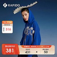 Rapido 雳霹道 春季新品WRONG系列女士经典龙刺绣时尚运动卫衣