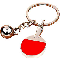 LAAZEE 乒乓球纪念品钥匙扣 金属钥匙圈广告礼品便宜小礼品 激光雕刻LOGO 乒乓球钥匙扣