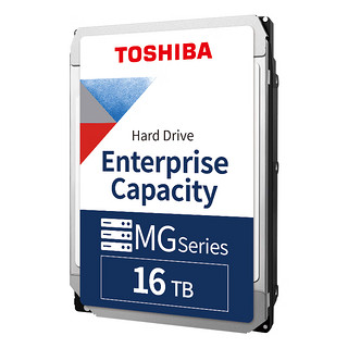 TOSHIBA 东芝 企业级硬盘 16TB CMR 3.5英寸 SATA接口 7200转 512M(MG08ACA16TE)