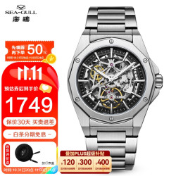 海鸥 SEAGULL）手表男士自动机械表 男表 街霸系列夜光镂空腕表816.22.6168K